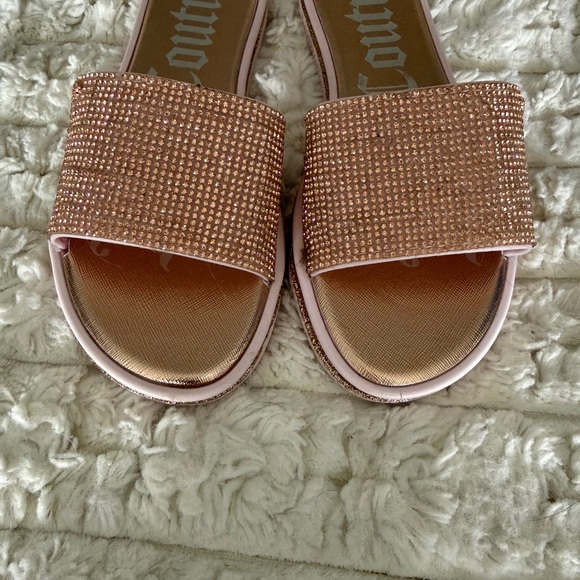 Juicy Couture Pink and Gold Embellished Sandals 7.5 - Picture 3 of 4